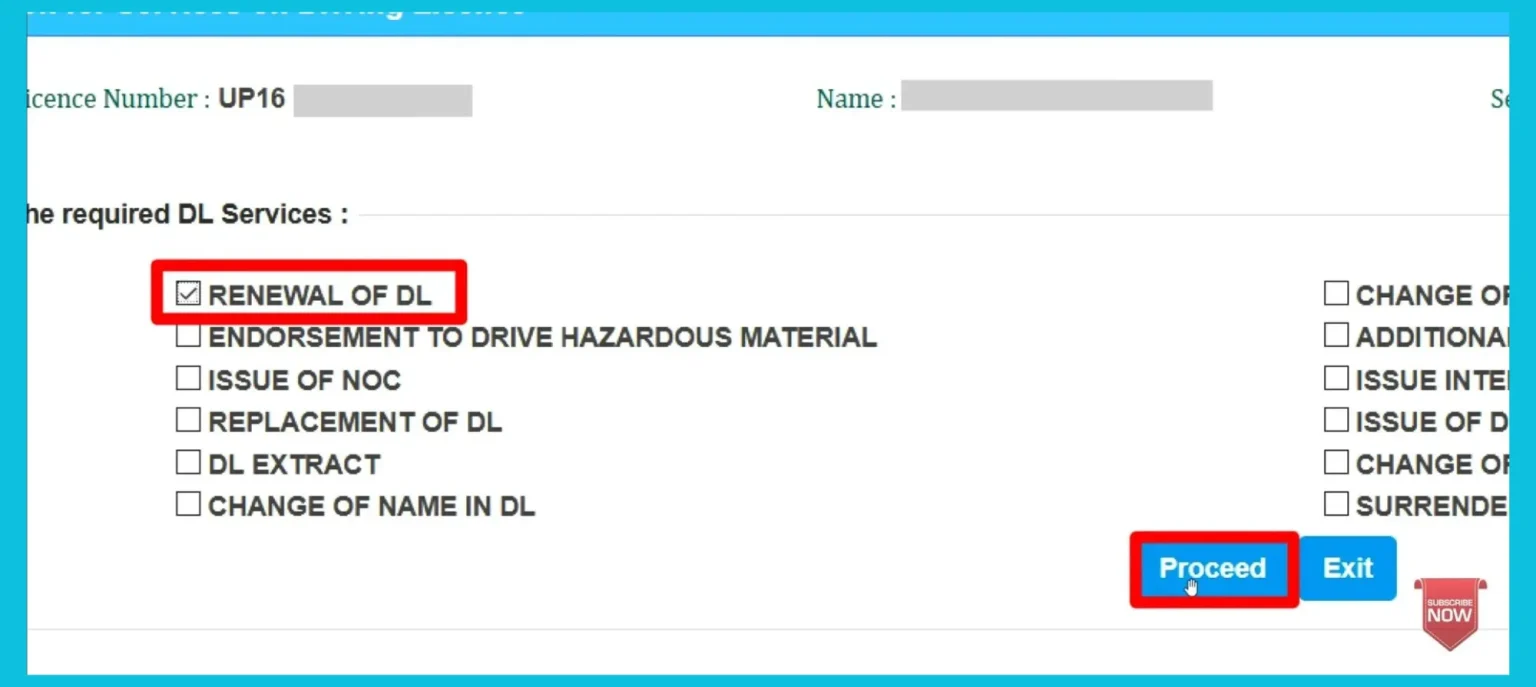 RENEWAL OF DL